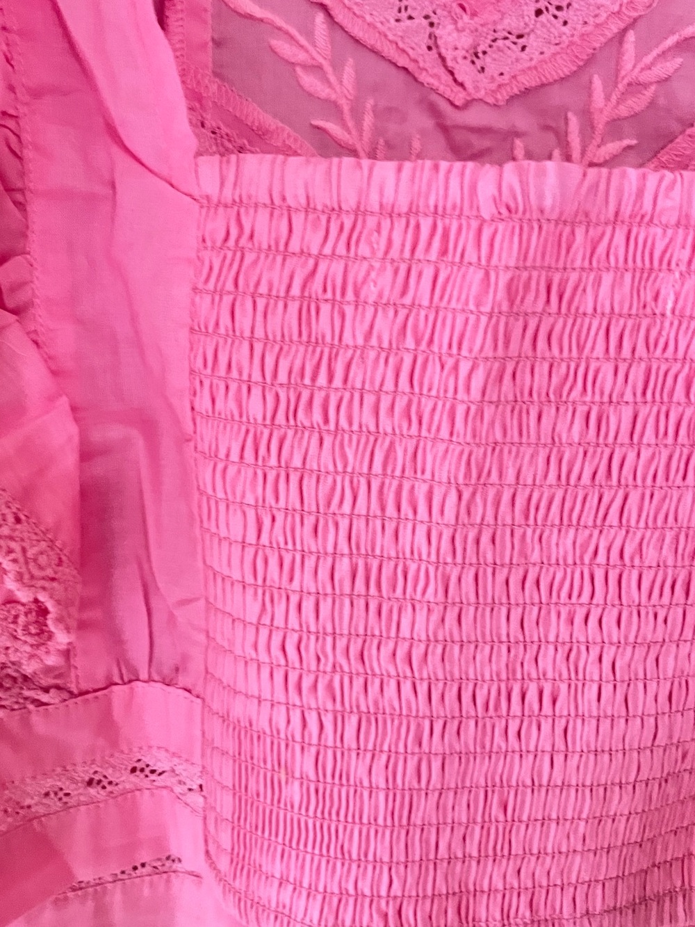 Altar'd State Pink Eyelet Ruffle Flutter Top - Picture 4 of 5